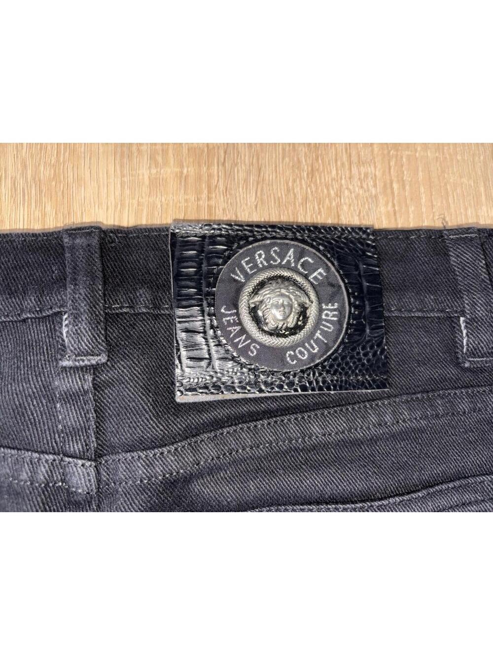 Y2K Rare Versace Jeans Couture Black Pants Medusa Logo sz 29x32 Vintage - Picture 2 of 9
